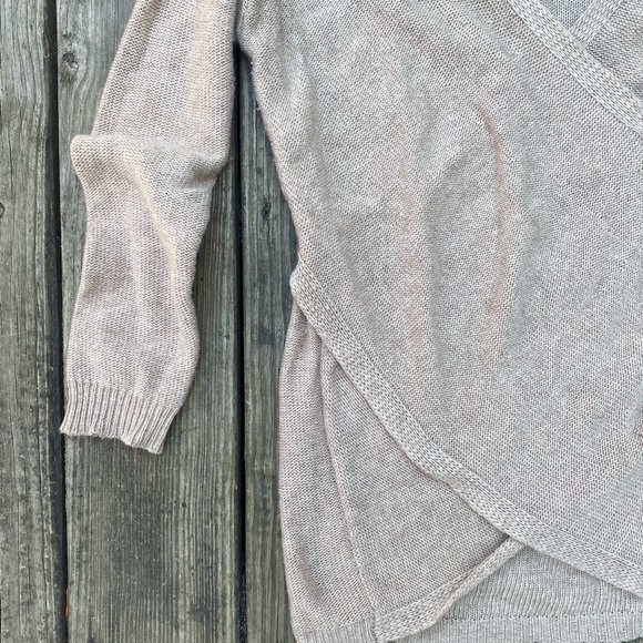 Soft Cozy Wrap-Front Sweater in Oatmeal - Picture 3 of 8